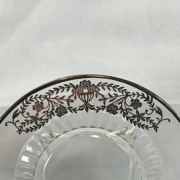 Vintage Silver Overlay Round Glass Pastry Serving Plate - Picture 4 of 9
